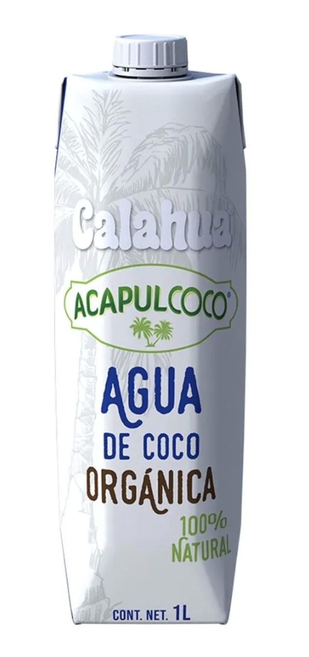 Agua de coco Calahua Acapulcoco orgánica 1L