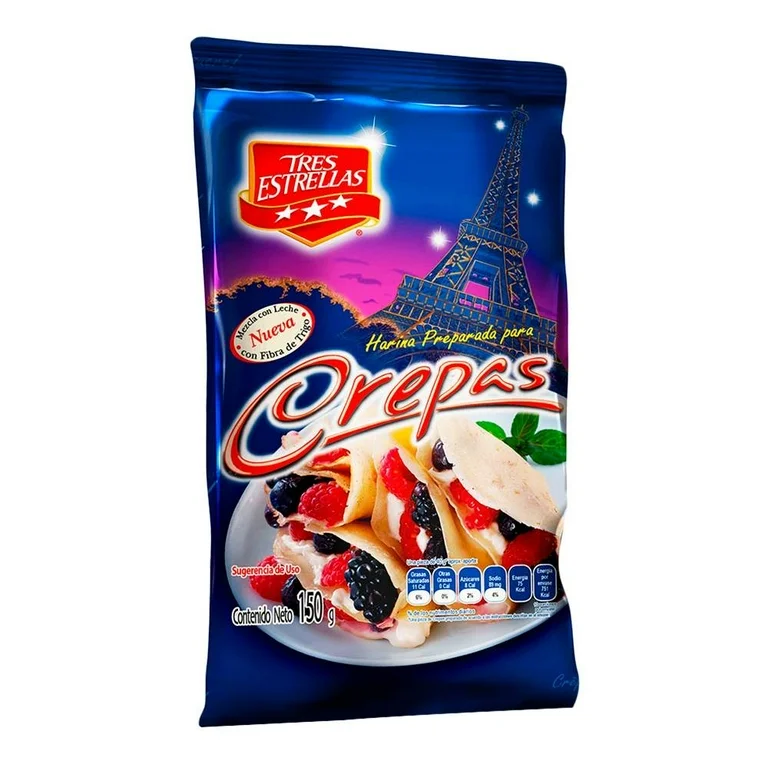 Harina de trigo preparada Tres Estrellas para crepas 150 g