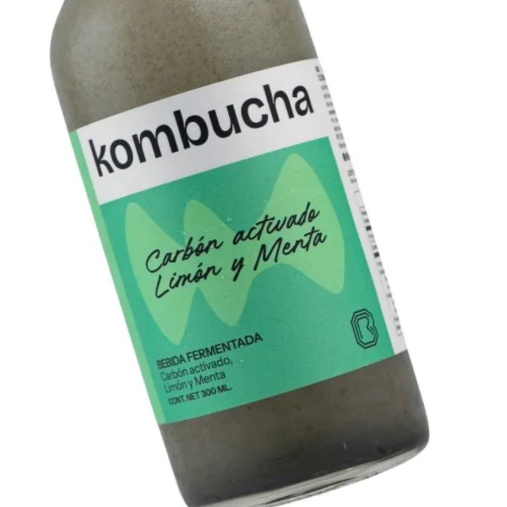 Kombucha RGB Alimentos Carbón activado, limón y menta 300 ml