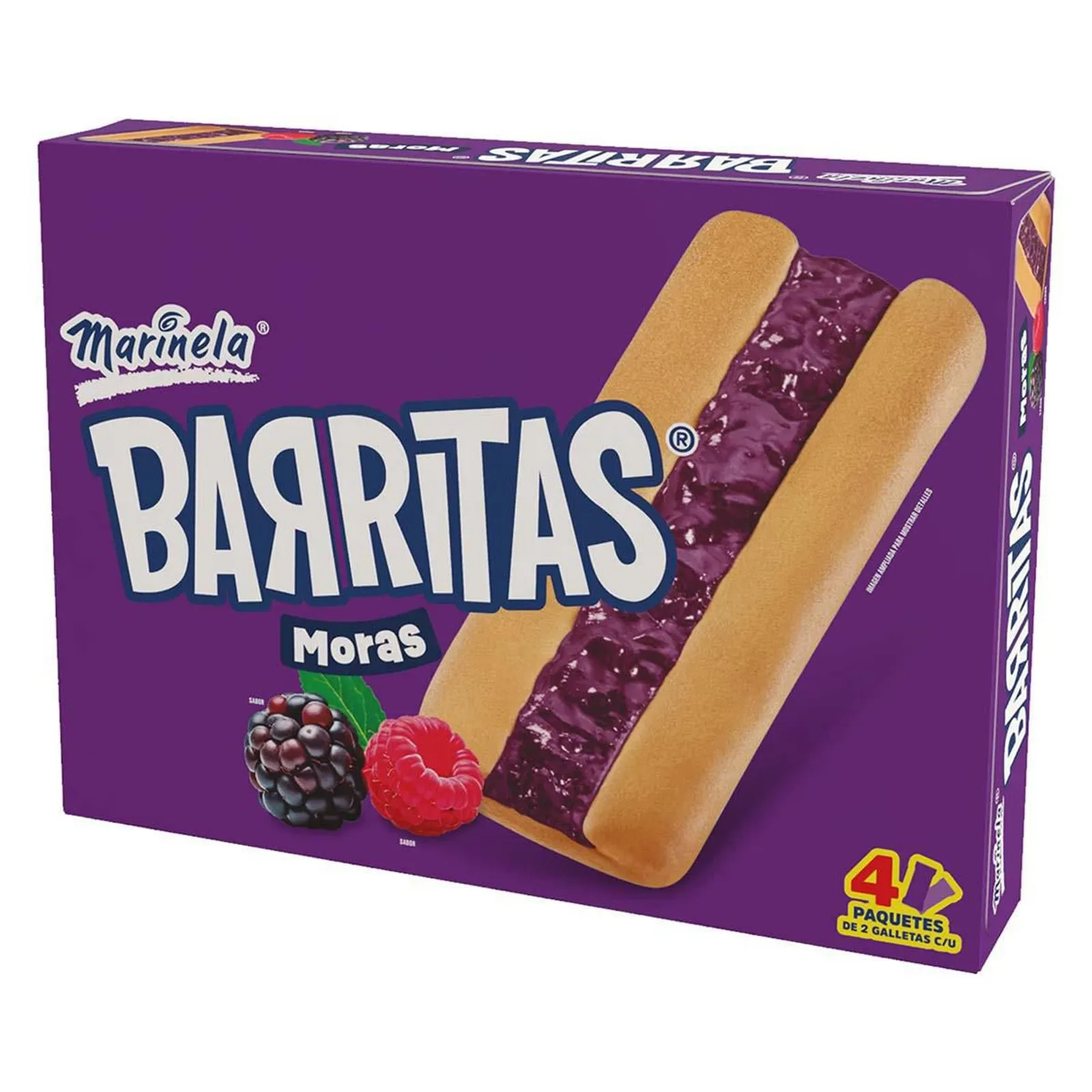 Galletas con relleno de Moras Marinela Barritas