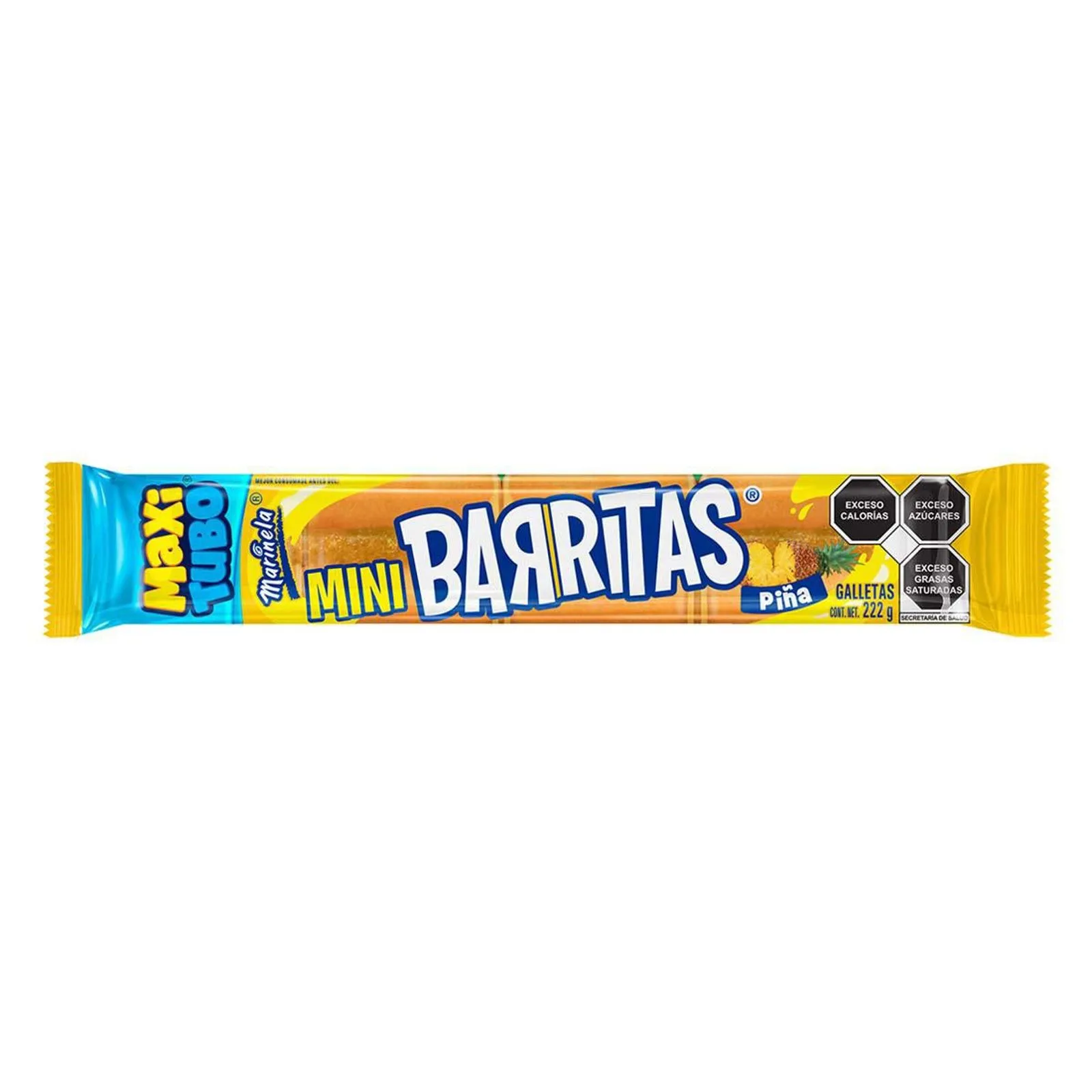 Galletas mini con relleno de Piña Marinela Barritas Maxitubo