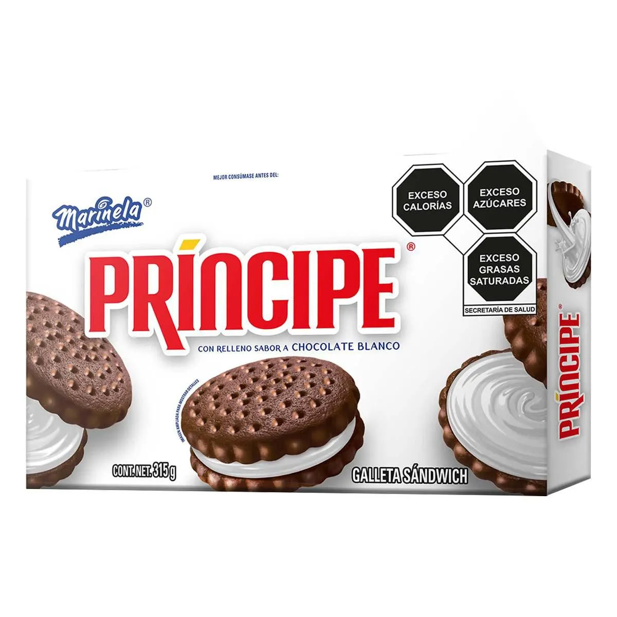 Galletas Principe Marinela sabor chocolate blanco